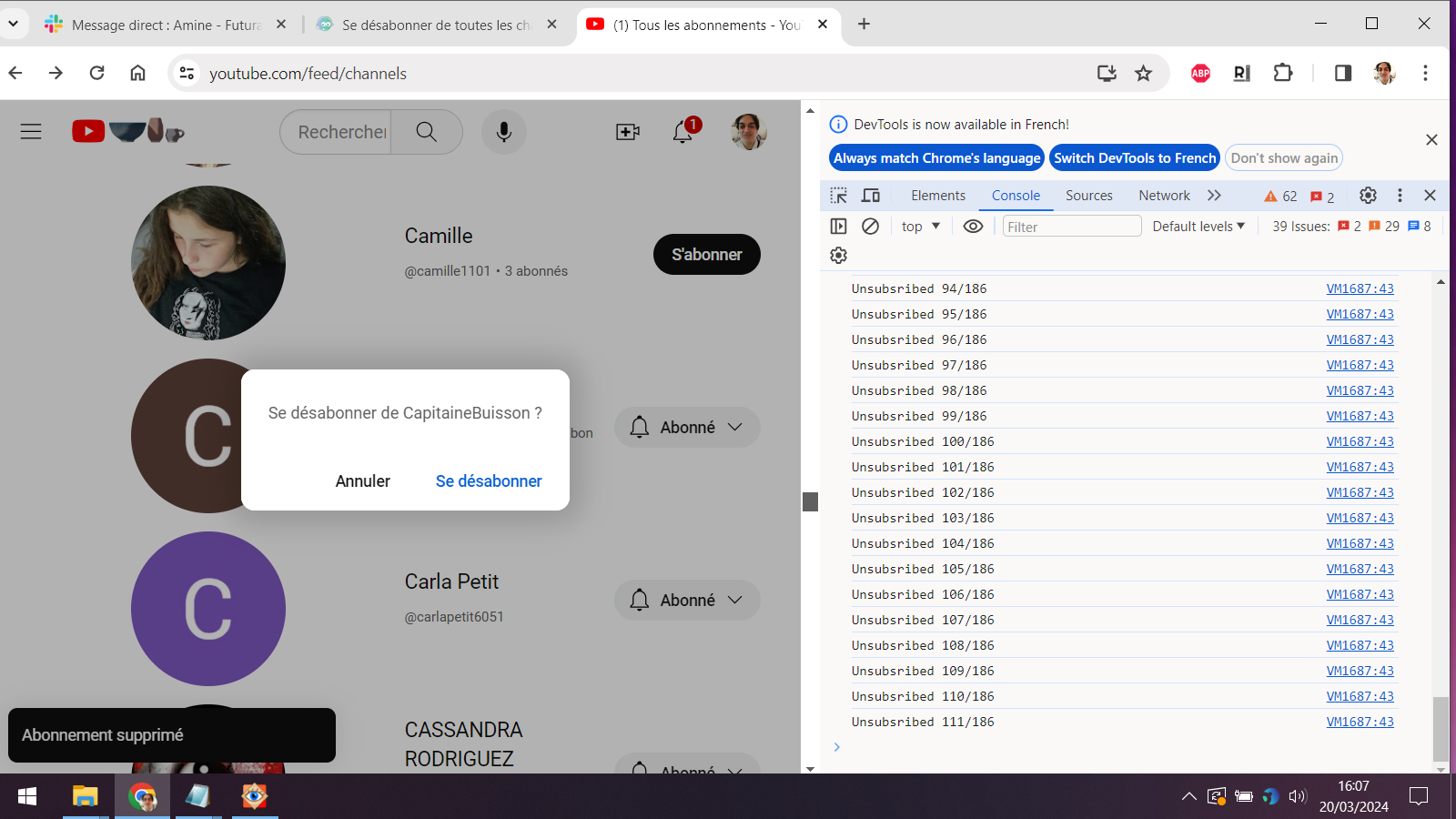 Comment se désabonner de dizaines de chaînes YouTube en une seule fois